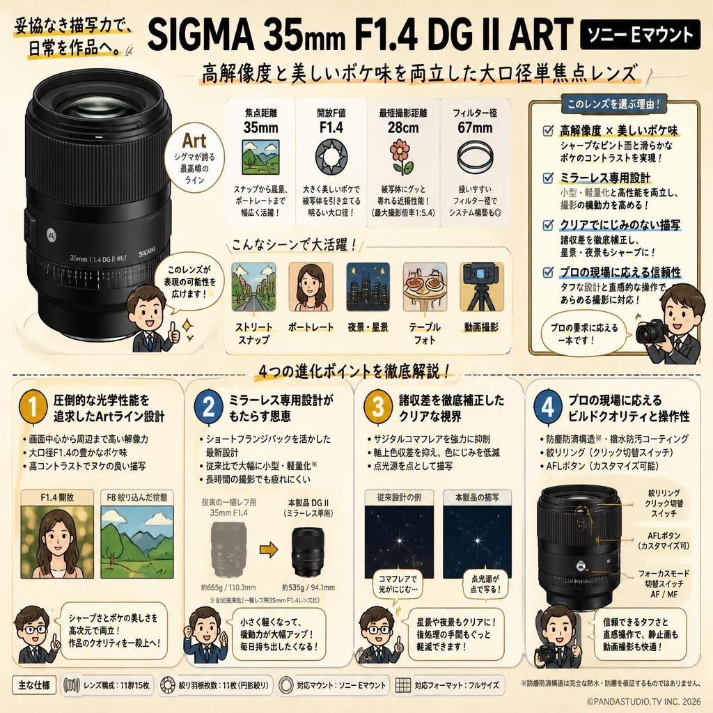 SIGMA 35mm F1.4 DG II ART ソニー Eマウント 概要