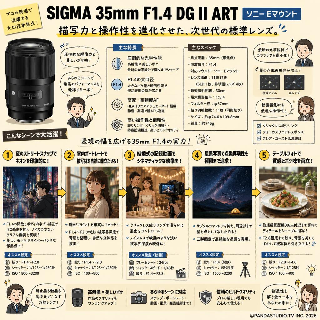 SIGMA 35mm F1.4 DG II ART ソニー Eマウント 用途