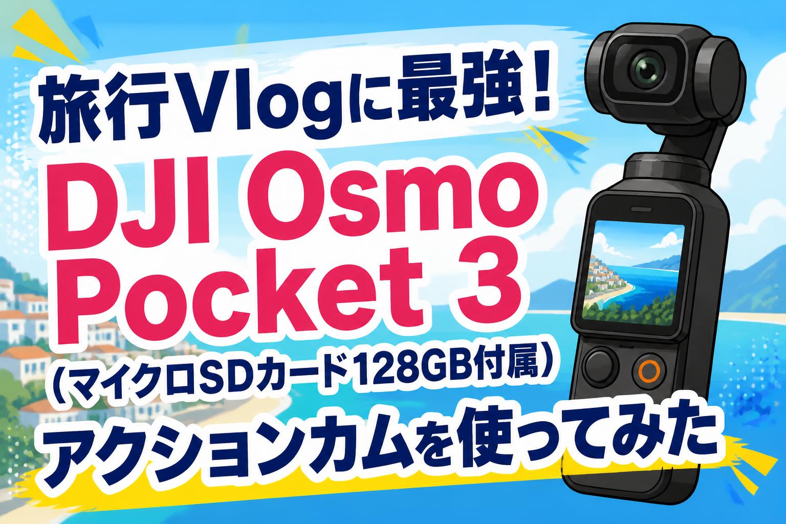 旅行Vlogに最強！DJI Osmo Pocket 3（マイクロSDカード128GB付属）アクションカムを使ってみた