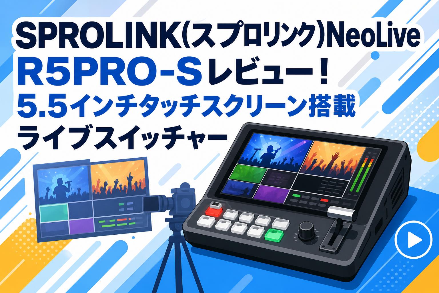 SPROLINK(スプロリンク)NeoLive R5PRO-Sレビュー！5.5インチタッチスクリーン搭載ライブスイッチャー