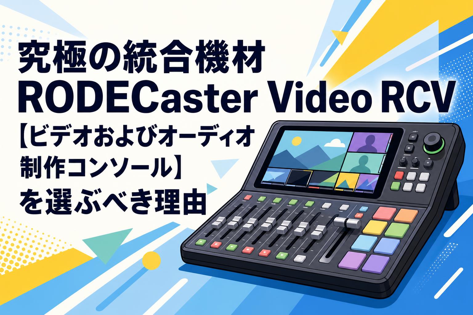 究極の統合機材RODECaster Video RCV【ビデオおよびオーディオ制作コンソール】を選ぶべき理由