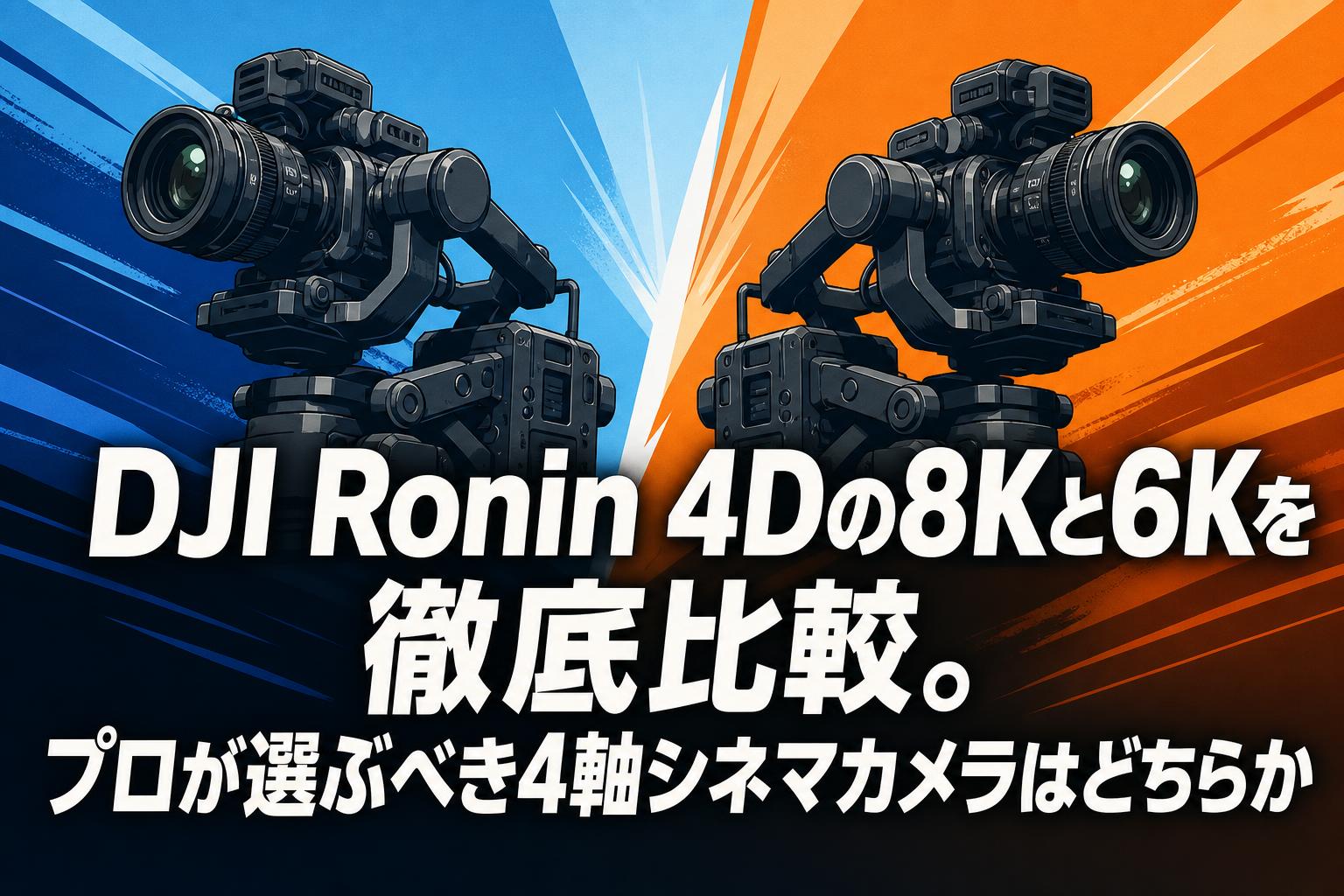 DJI Ronin 4Dの8Kと6Kを徹底比較。プロが選ぶべき4軸シネマカメラはどちらか