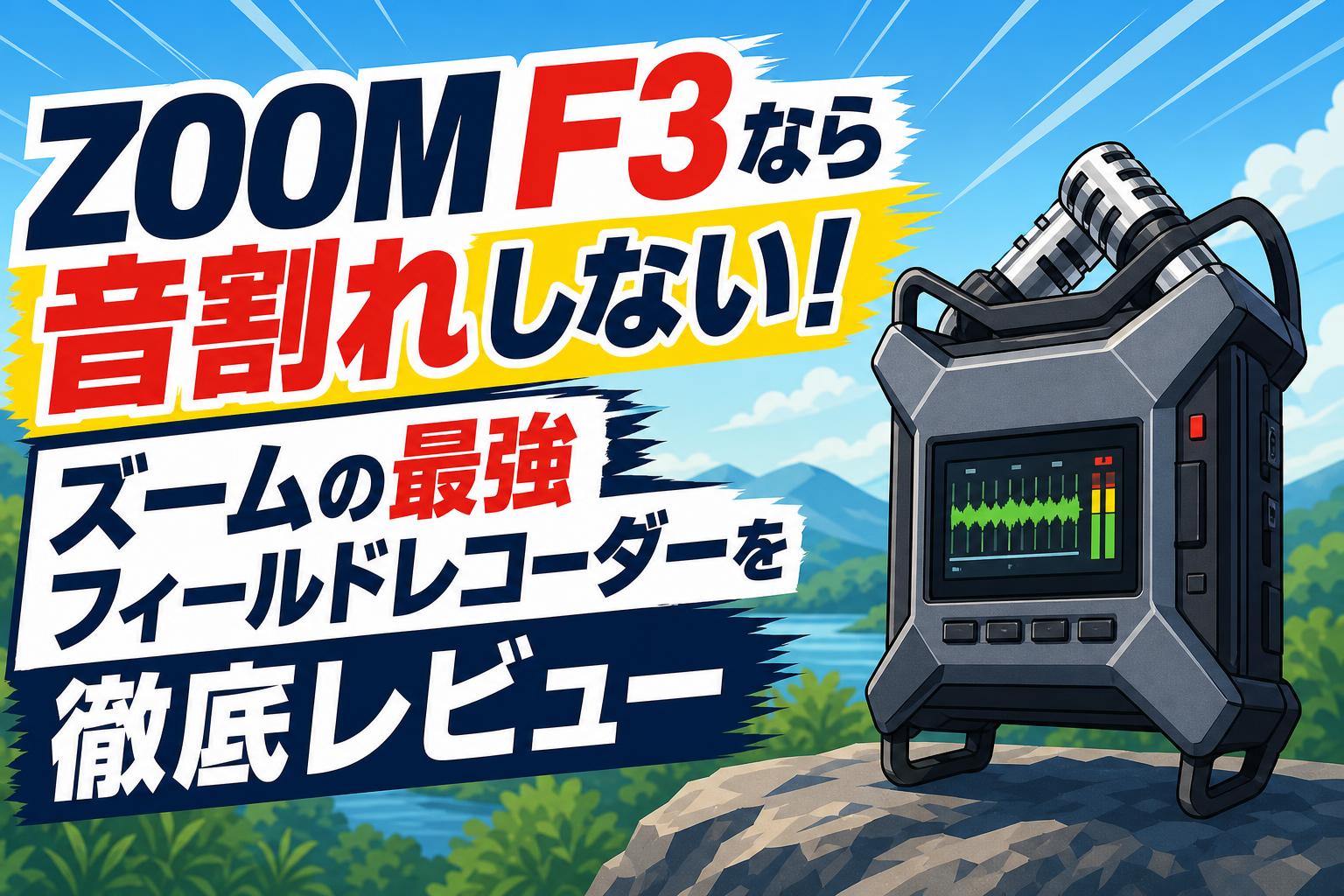 ZOOM F3なら音割れしない！ズームの最強フィールドレコーダーを徹底レビュー