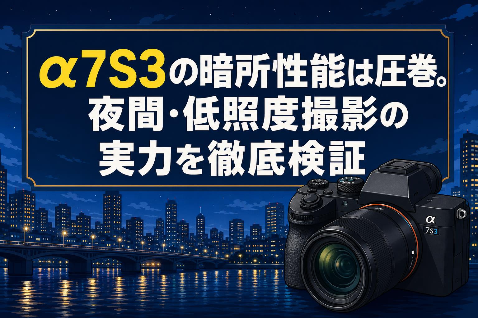 α7S3の暗所性能は圧巻。夜間・低照度撮影の実力を徹底検証