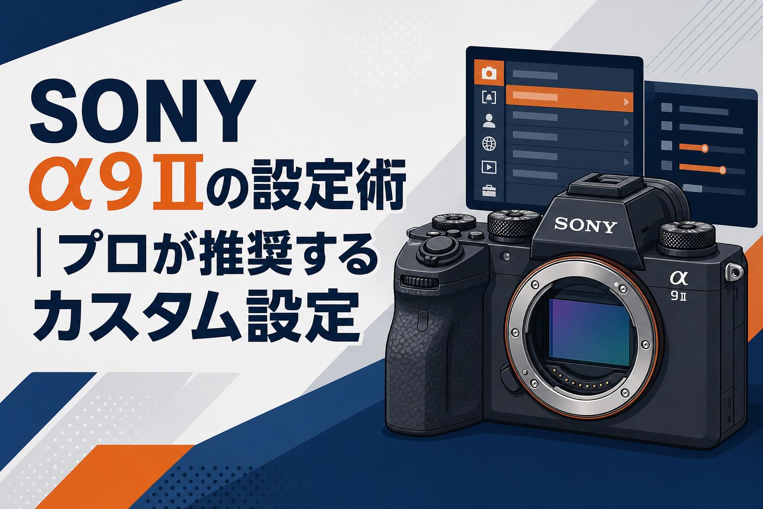 SONY α9 IIの設定術｜プロが推奨するカスタム設定