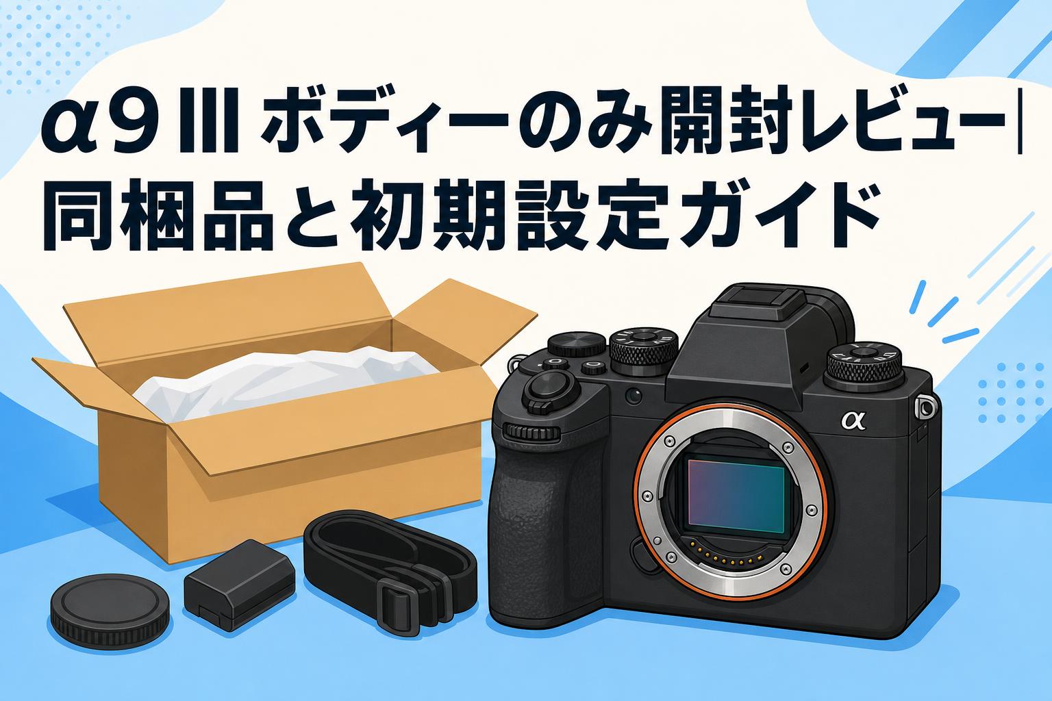 α9 III ボディーのみ開封レビュー｜同梱品と初期設定ガイド