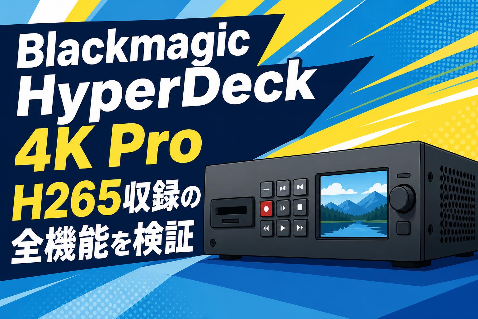 Blackmagic HyperDeck 4K Pro H265収録の全機能を検証