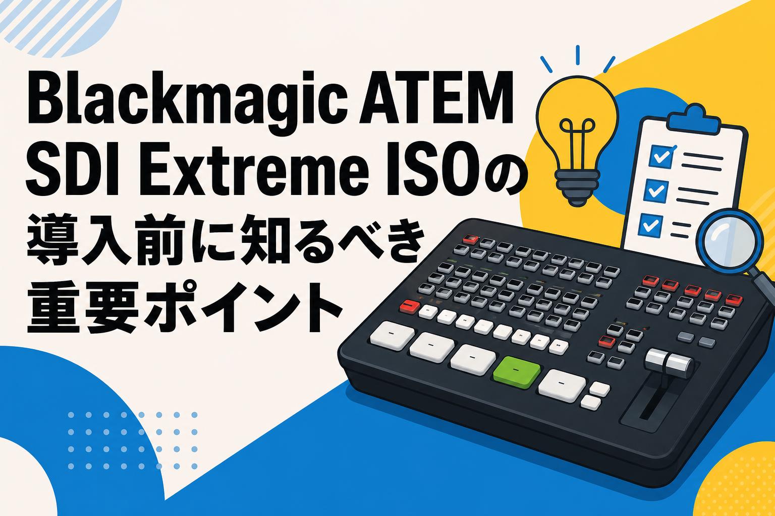 Blackmagic ATEM SDI Extreme ISOの導入前に知るべき重要ポイント