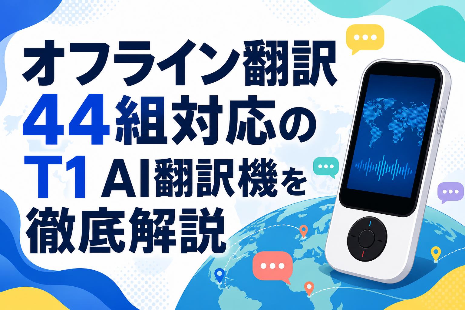 オフライン翻訳44組対応のT1 AI翻訳機を徹底解説