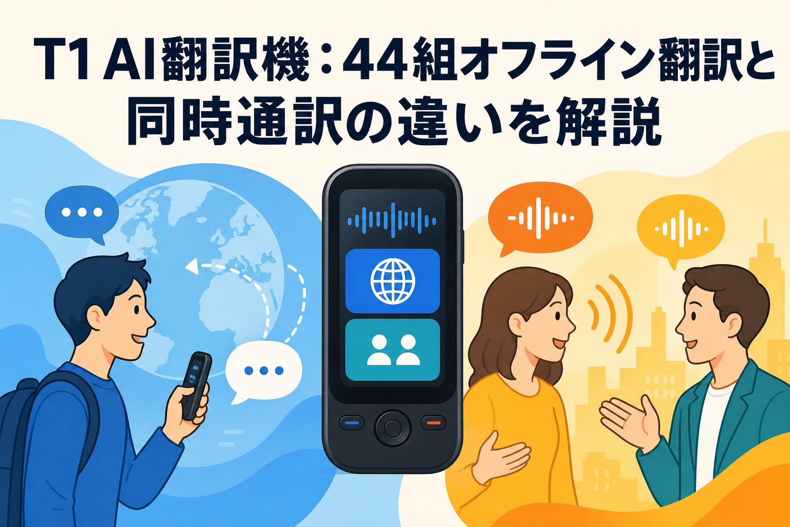 T1 AI翻訳機：44組オフライン翻訳と同時通訳の違いを解説