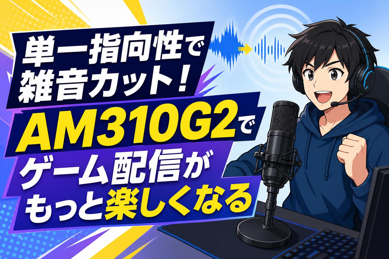 単一指向性で雑音カット！AM310G2でゲーム配信がもっと楽しくなる