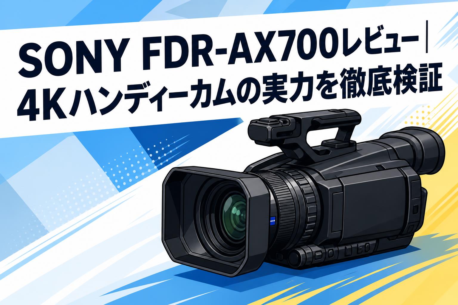 SONY FDR-AX700レビュー｜4Kハンディーカムの実力を徹底検証