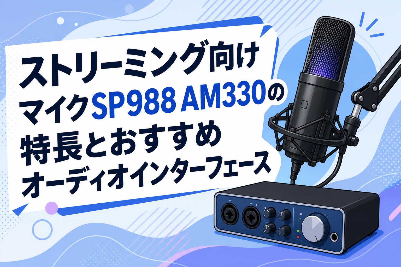 ストリーミング向けマイクSP988 AM330の特長とおすすめオーディオインターフェース