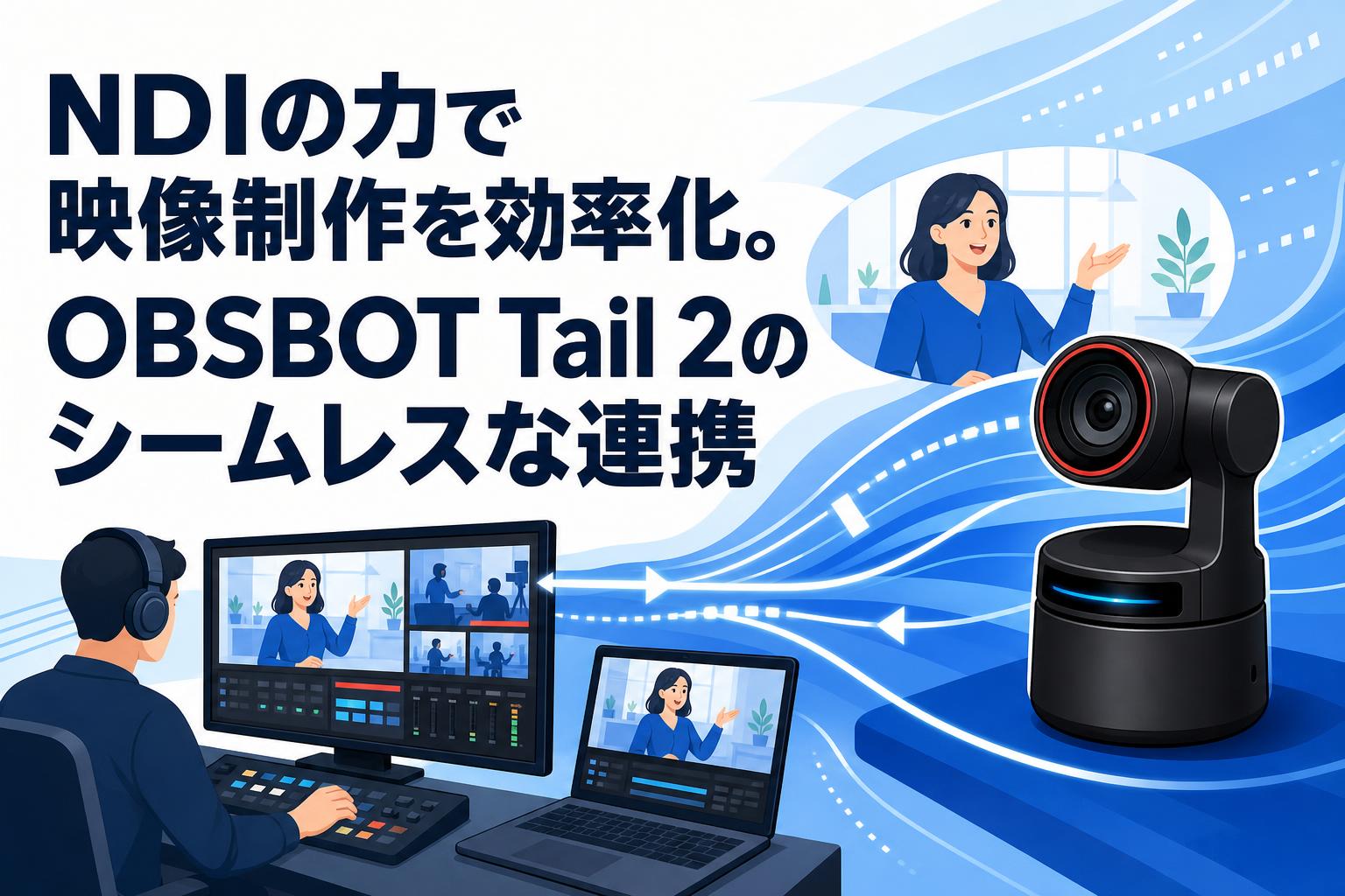 NDIの力で映像制作を効率化。OBSBOT Tail 2のシームレスな連携