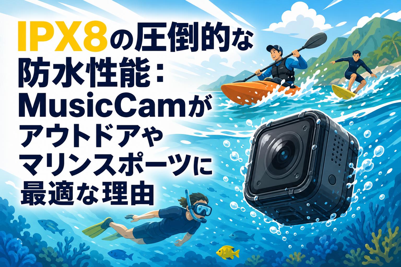 IPX8の圧倒的な防水性能：MusicCamがアウトドアやマリンスポーツに最適な理由