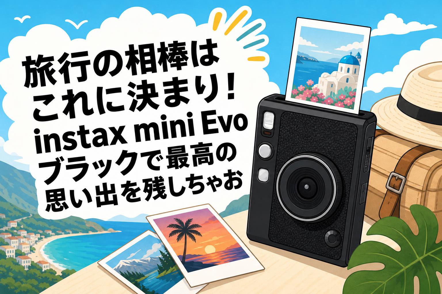 旅行の相棒はこれに決まり！instax mini Evo ブラックで最高の思い出を残しちゃお