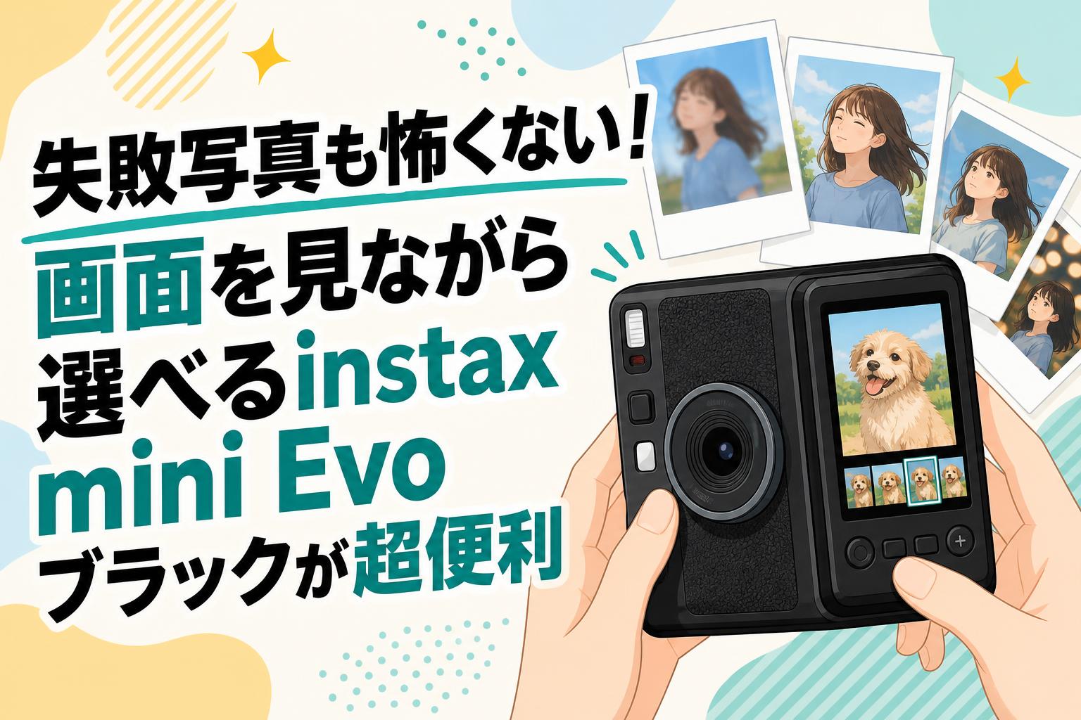 失敗写真も怖くない！画面を見ながら選べるinstax mini Evo ブラックが超便利