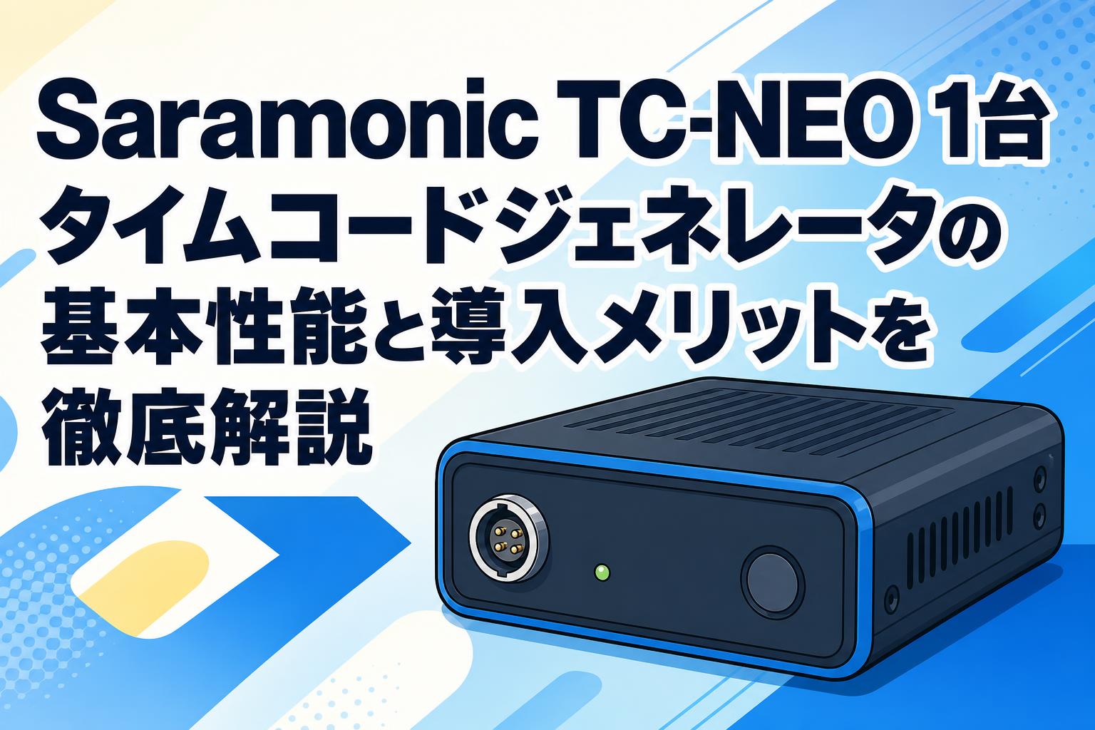 Saramonic TC-NEO 1台 タイムコードジェネレータの基本性能と導入メリットを徹底解説