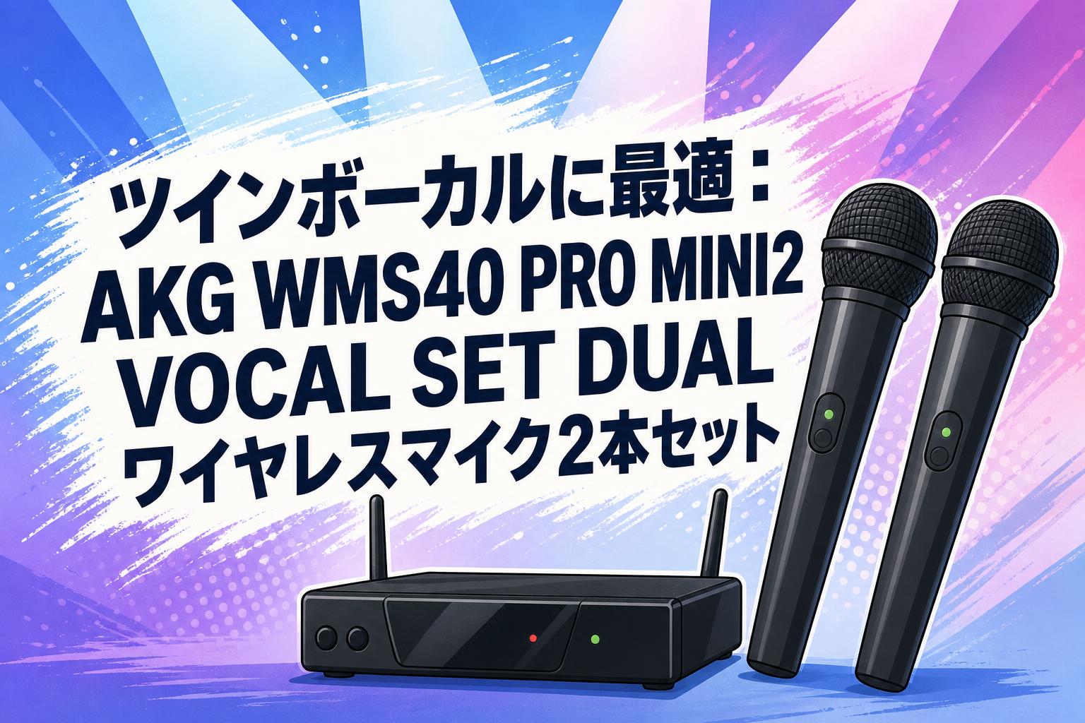 ツインボーカルに最適：AKG WMS40 PRO MINI2 VOCAL SET DUAL ワイヤレスマイク2本セット