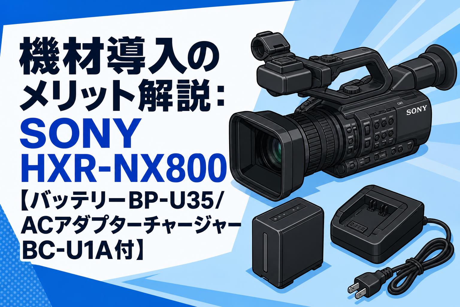 機材導入のメリット解説：SONY HXR-NX800【バッテリーBP-U35/ACアダプターチャージャーBC-U1A付】