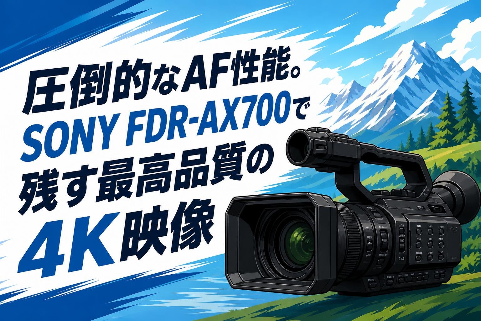 圧倒的なAF性能。SONY FDR-AX700で残す最高品質の4K映像