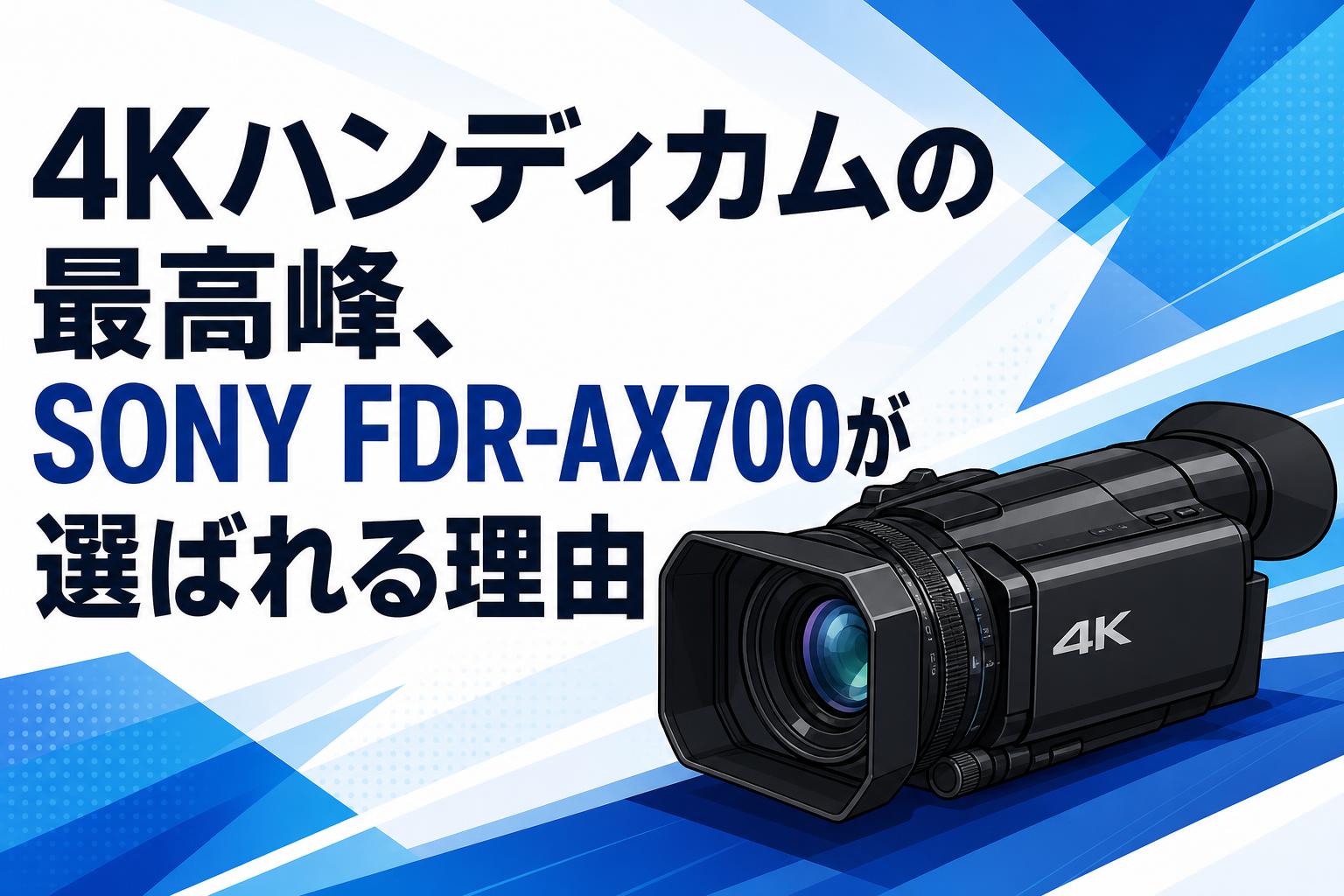 4Kハンディカムの最高峰、SONY FDR-AX700が選ばれる理由