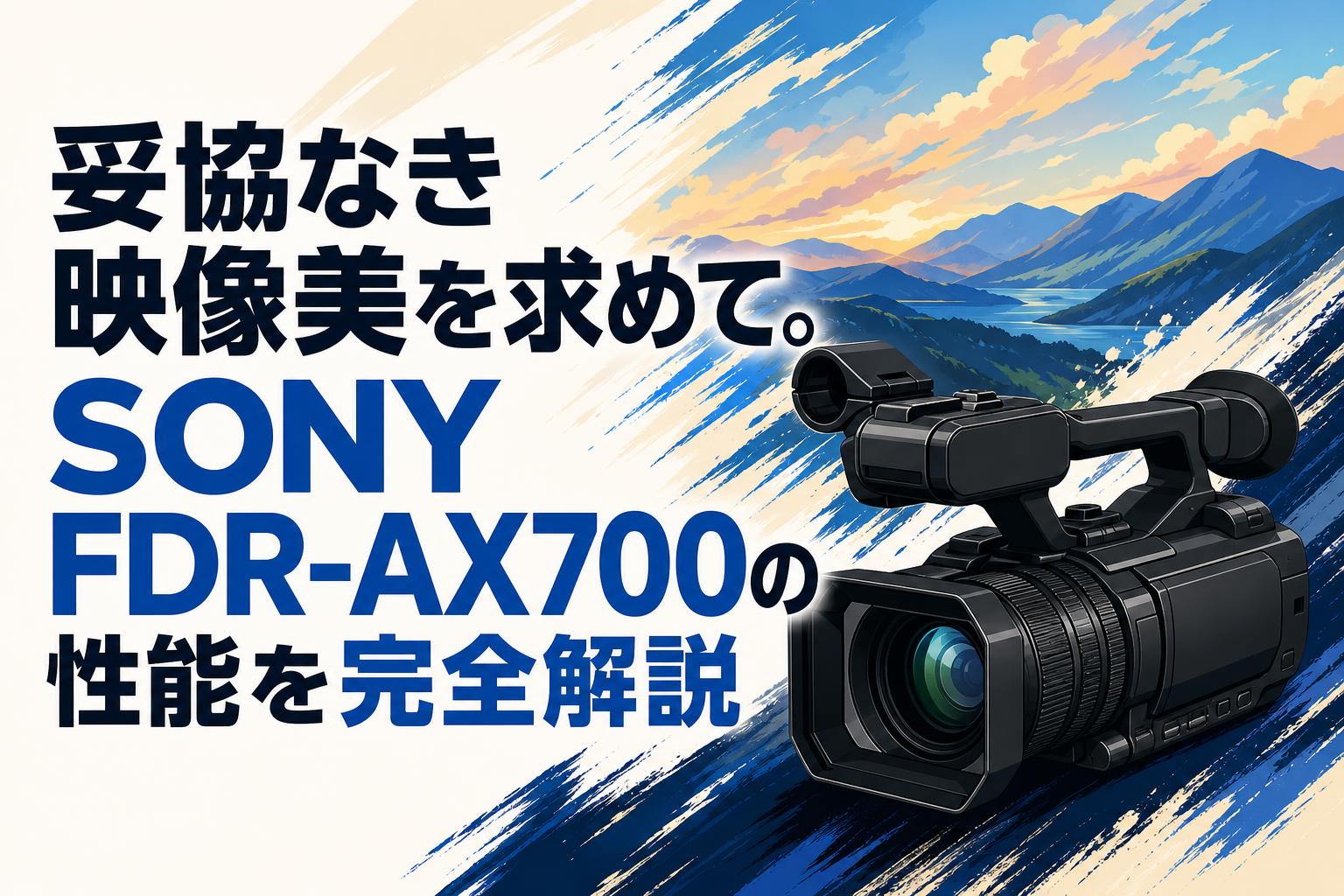 妥協なき映像美を求めて。SONY FDR-AX700の性能を完全解説