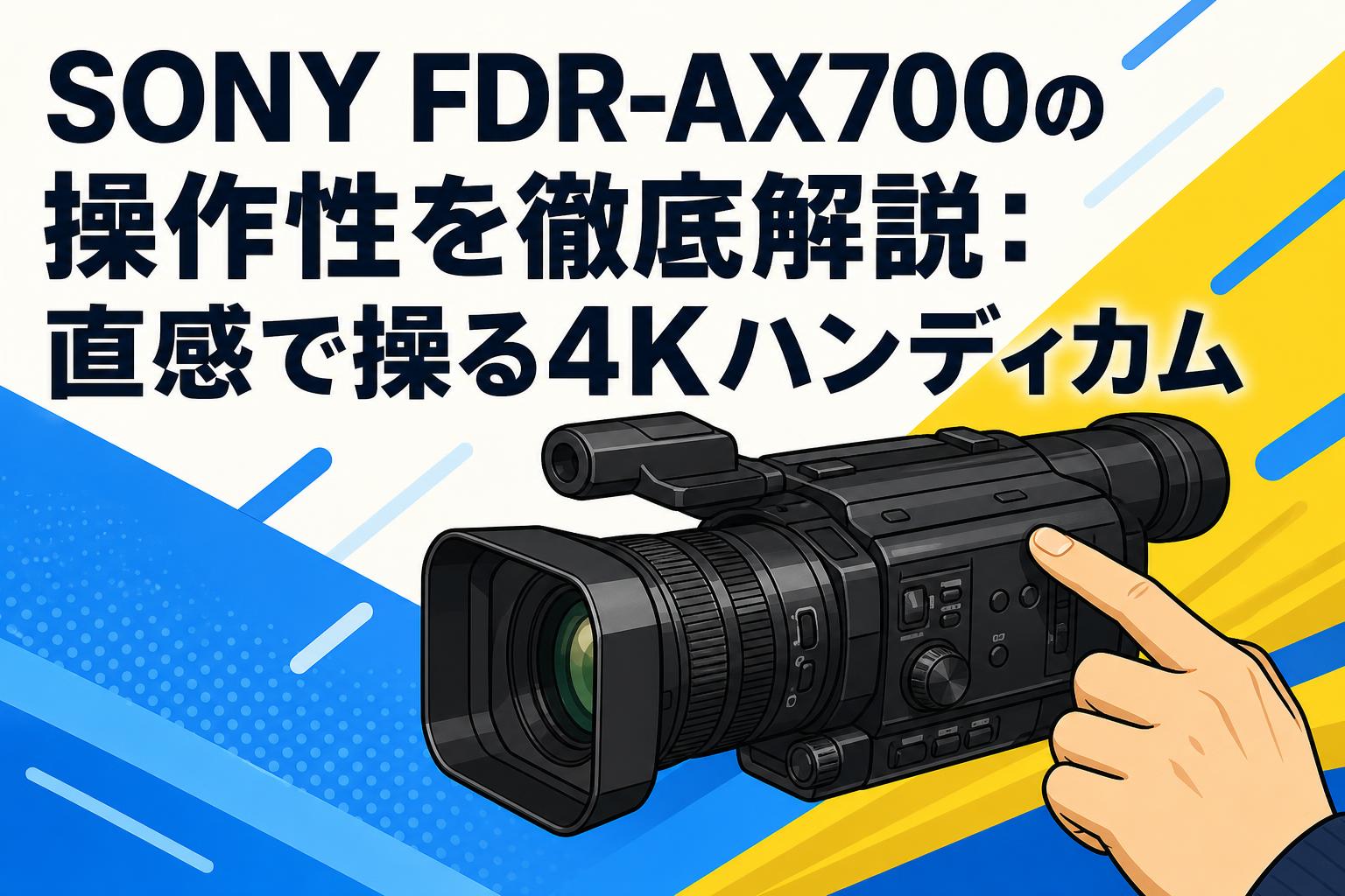 SONY FDR-AX700の操作性を徹底解説：直感で操る4Kハンディカム