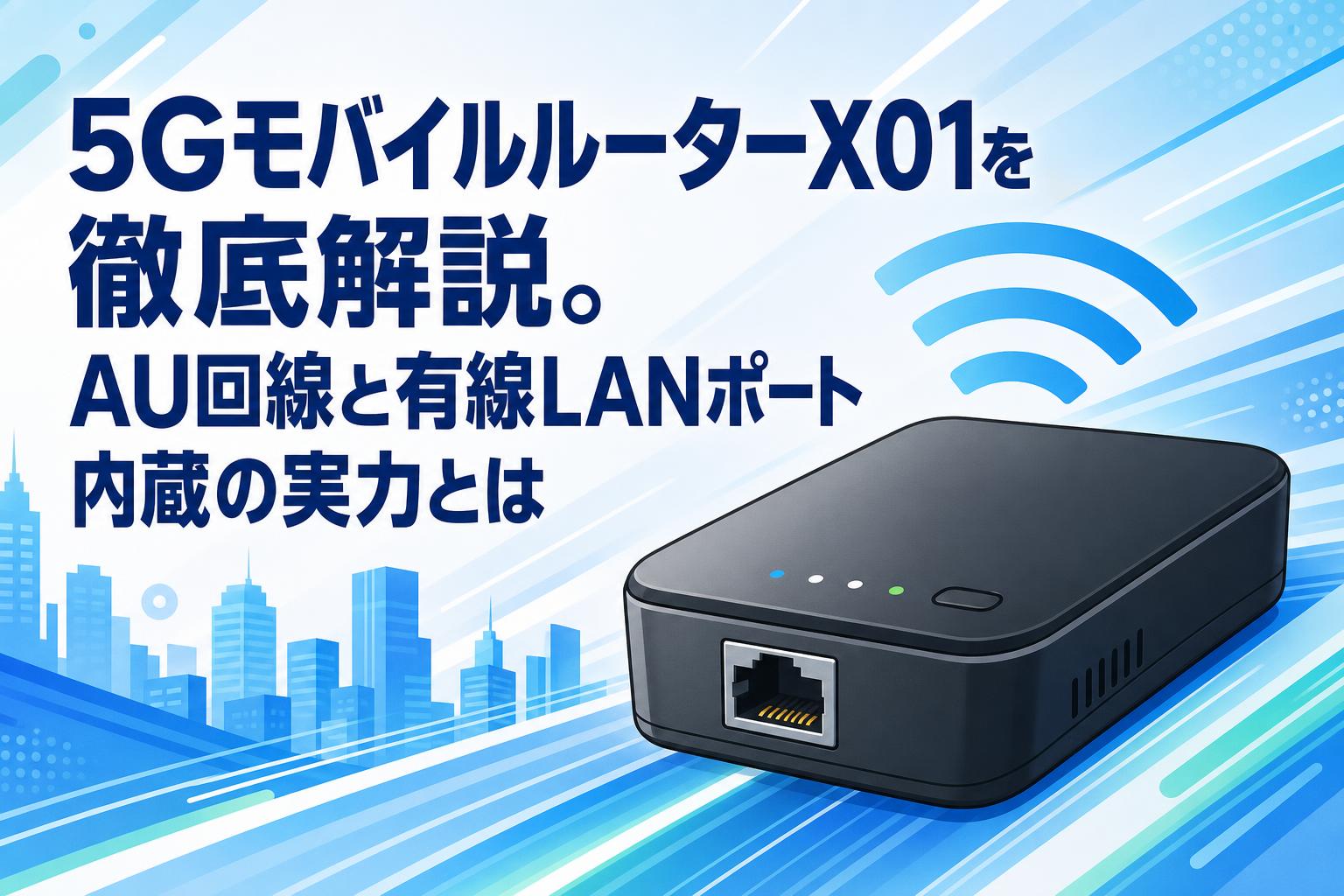5GモバイルルーターX01を徹底解説。AU回線と有線LANポート内蔵の実力とは