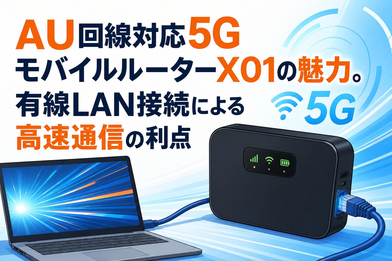 AU回線対応5GモバイルルーターX01の魅力。有線LAN接続による高速通信の利点