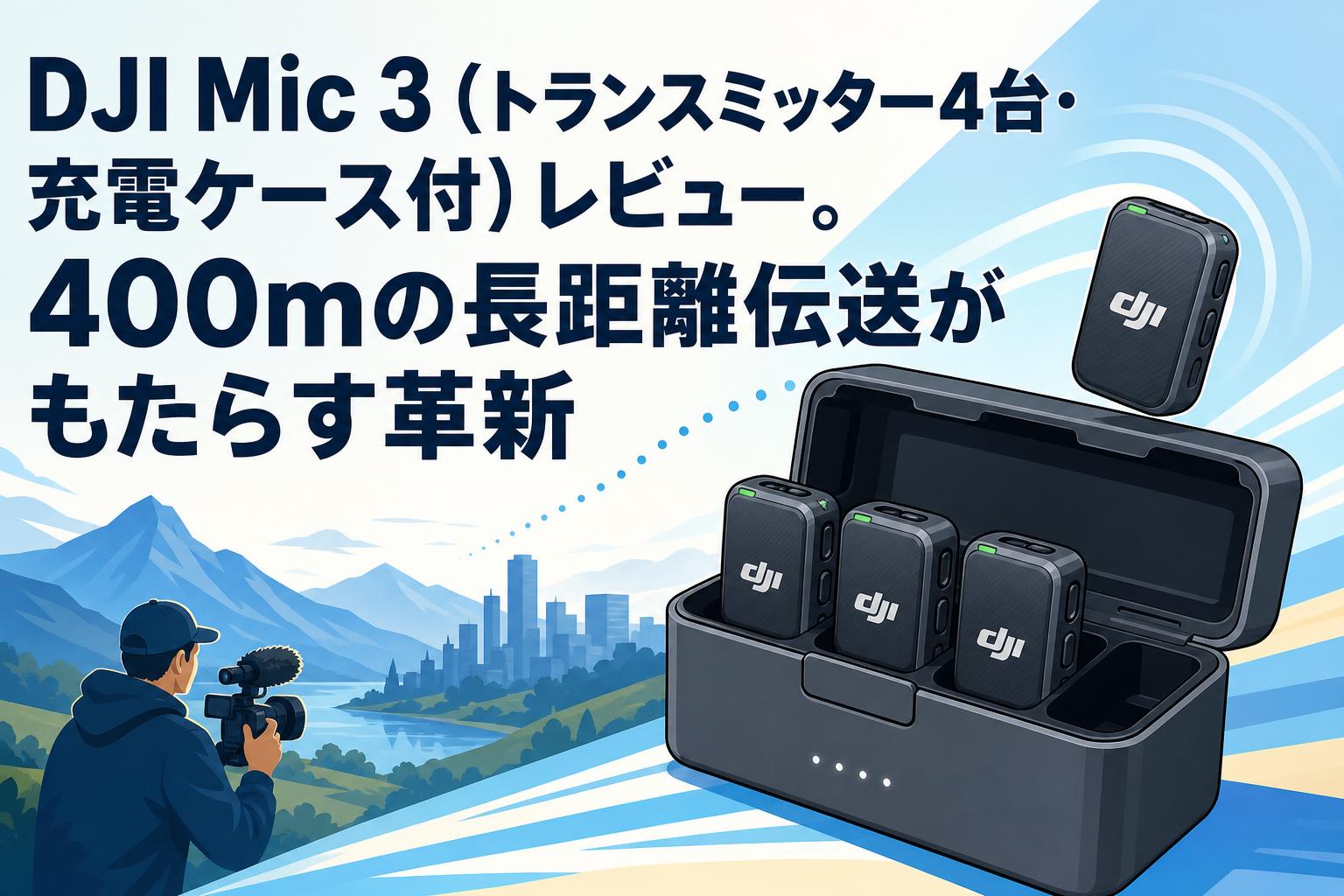 DJI Mic 3（トランスミッター4台・充電ケース付）レビュー。400mの長距離伝送がもたらす革新