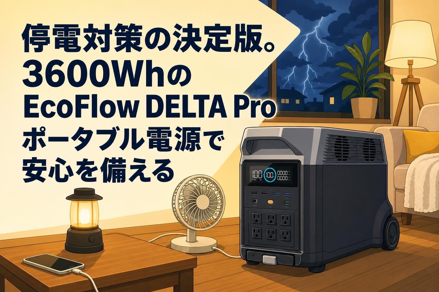 停電対策の決定版。3600WhのEcoFlow DELTA Proポータブル電源で安心を備える