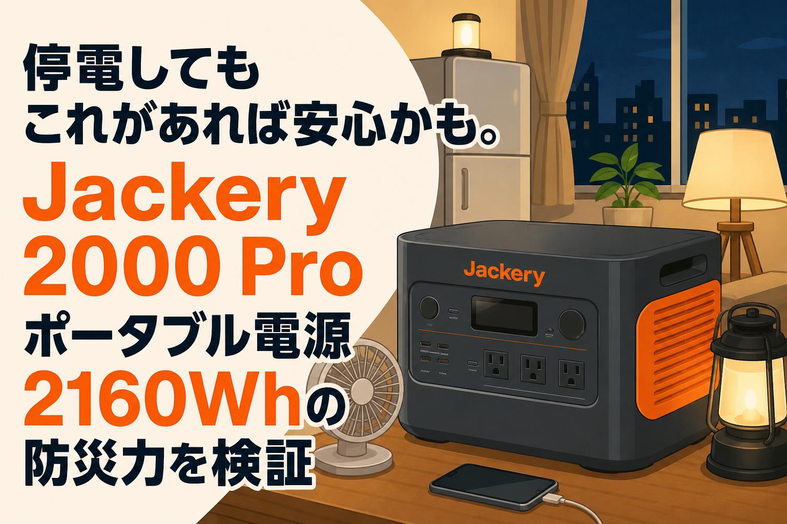 停電してもこれがあれば安心かも。Jackery 2000 Pro ポータブル電源 2160Whの防災力を検証