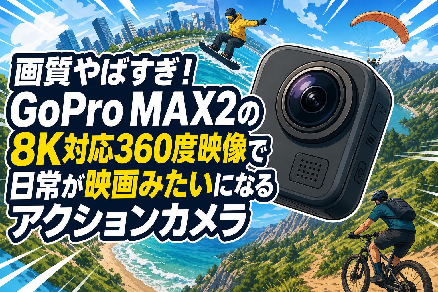 画質やばすぎ！GoPro MAX2の8K対応360度映像で日常が映画みたいになるアクションカメラ