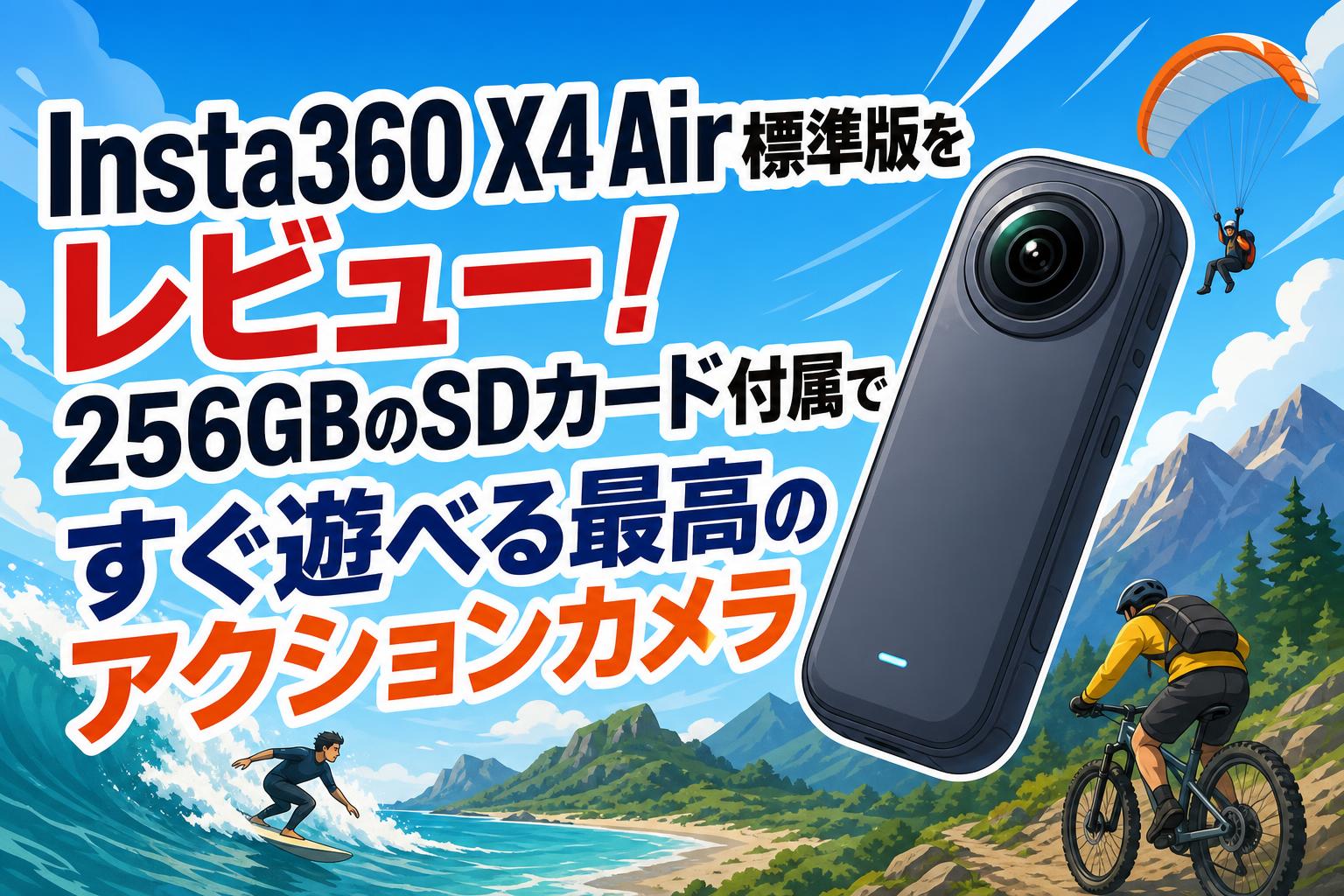 Insta360 X4 Air標準版をレビュー！256GBのSDカード付属ですぐ遊べる最高のアクションカメラ