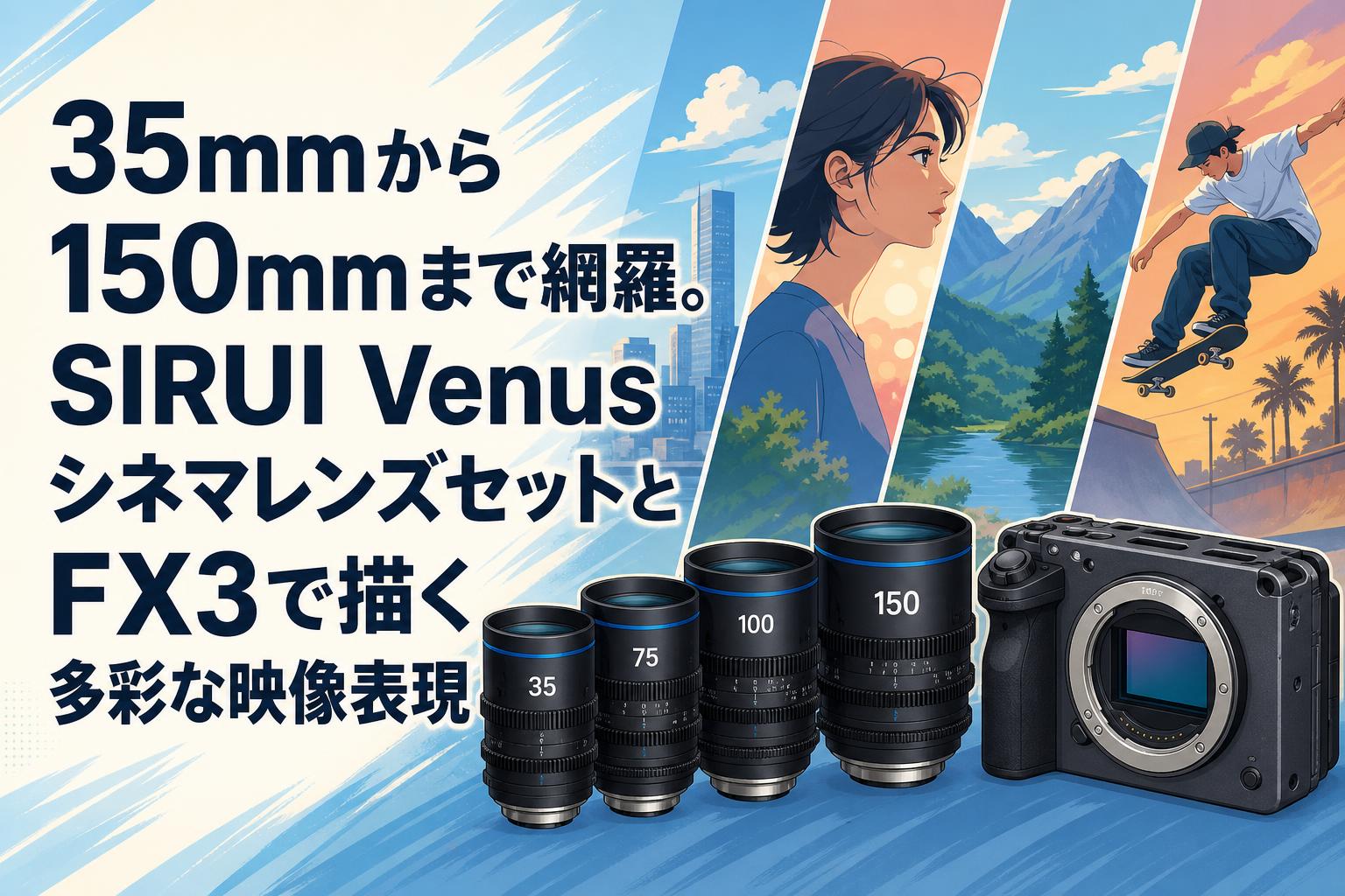 35mmから150mmまで網羅。SIRUI VenusシネマレンズセットとFX3で描く多彩な映像表現