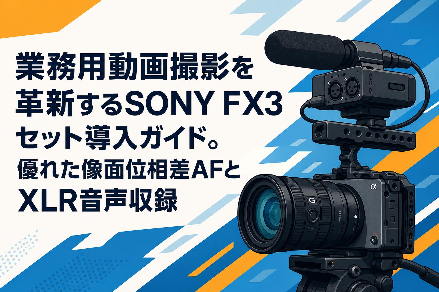 業務用動画撮影を革新するSONY FX3セット導入ガイド。優れた像面位相差AFとXLR音声収録