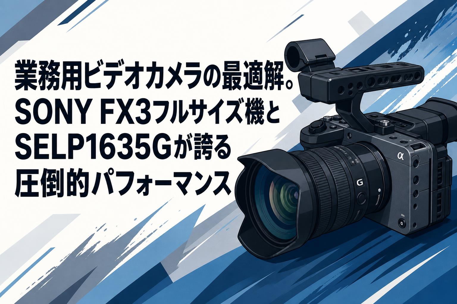 業務用ビデオカメラの最適解。SONY FX3フルサイズ機とSELP1635Gが誇る圧倒的パフォーマンス