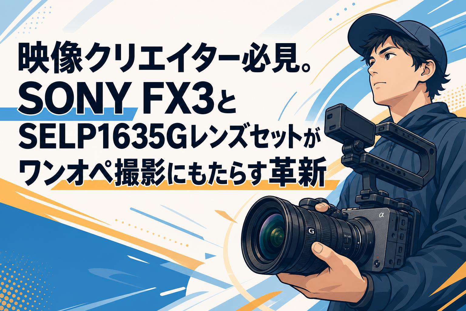 映像クリエイター必見。SONY FX3とSELP1635Gレンズセットがワンオペ撮影にもたらす革新