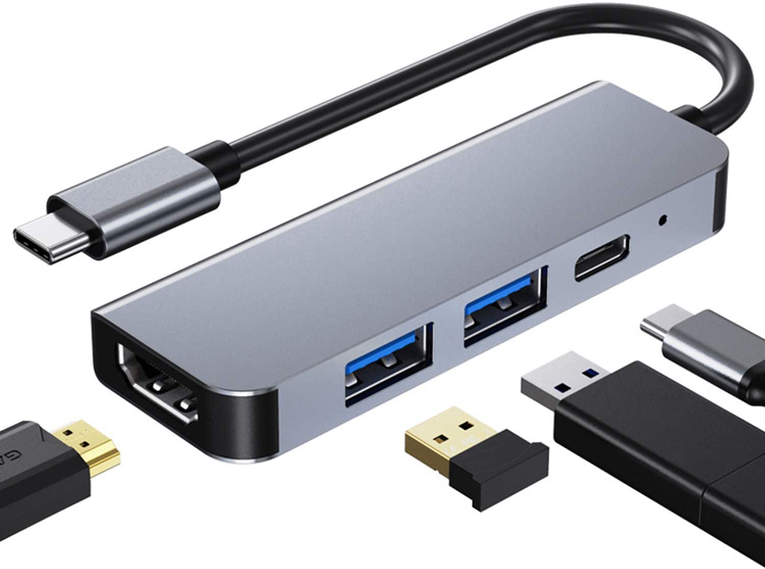 USB C ハブ 4 in1 USB Type c HDMI HUB アダプタ 4ポート ４K 解像度