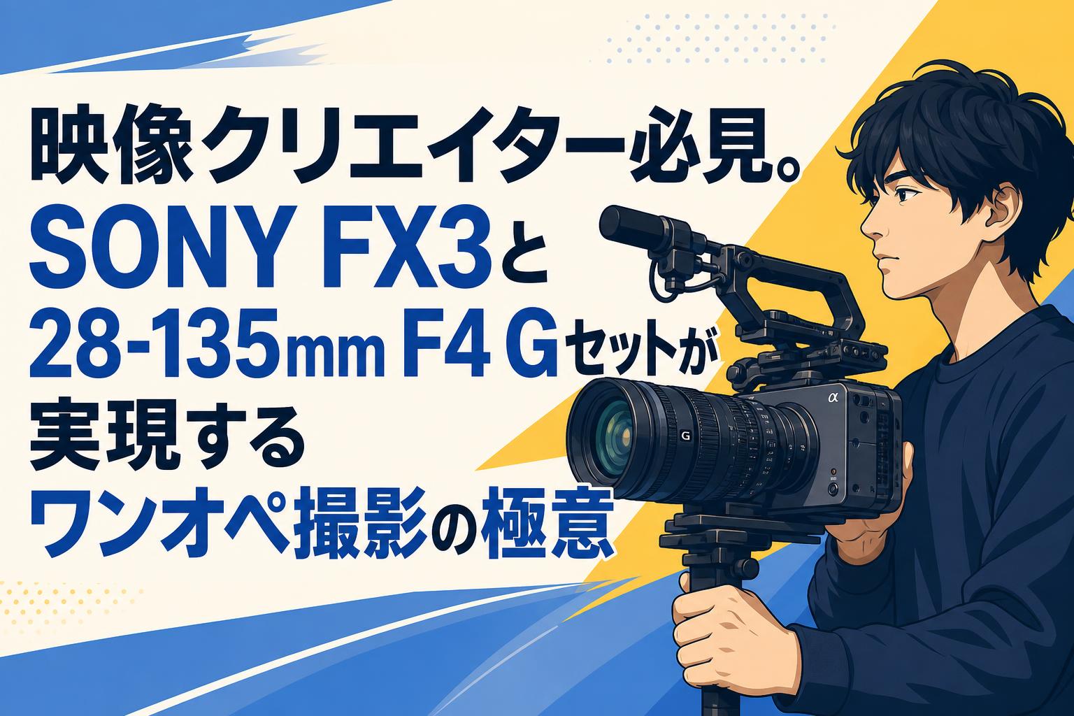映像クリエイター必見。SONY FX3と28-135mm F4 Gセットが実現するワンオペ撮影の極意