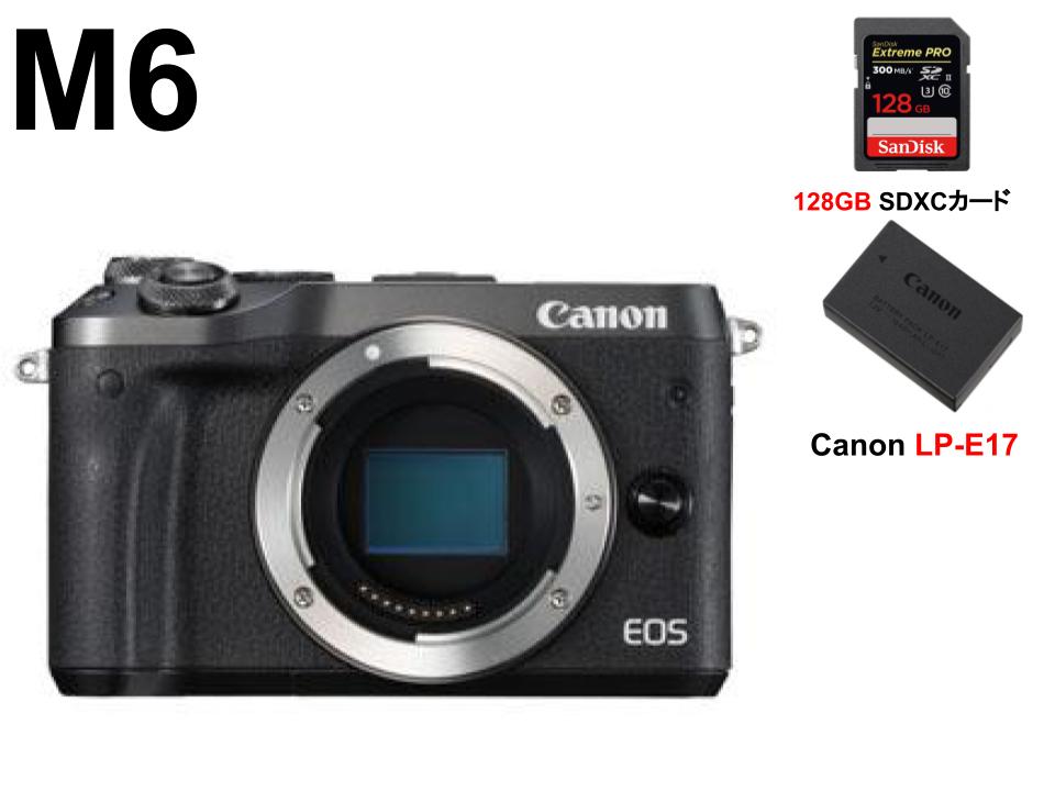 Canon EOS M6 ミラーレス一眼カメラ / バッテリー LP-E17 / 128GB SDXCカードセット