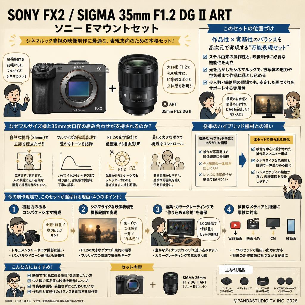 SONY FX2 / SIGMA 35mm F1.2 DG II ART ソニー Eマウントセット 概要