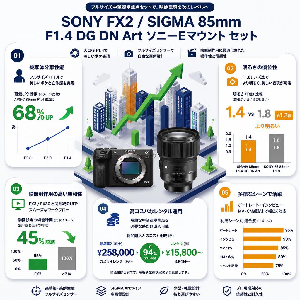 SONY FX2 / SIGMA 85mm F1.4 DG DN Art ソニーEマウント セット セールスポイント