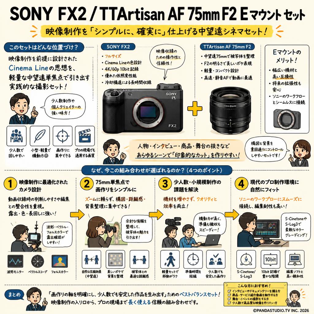 SONY FX2 / TTArtisan AF 75mm F2 Eマウント セット 概要