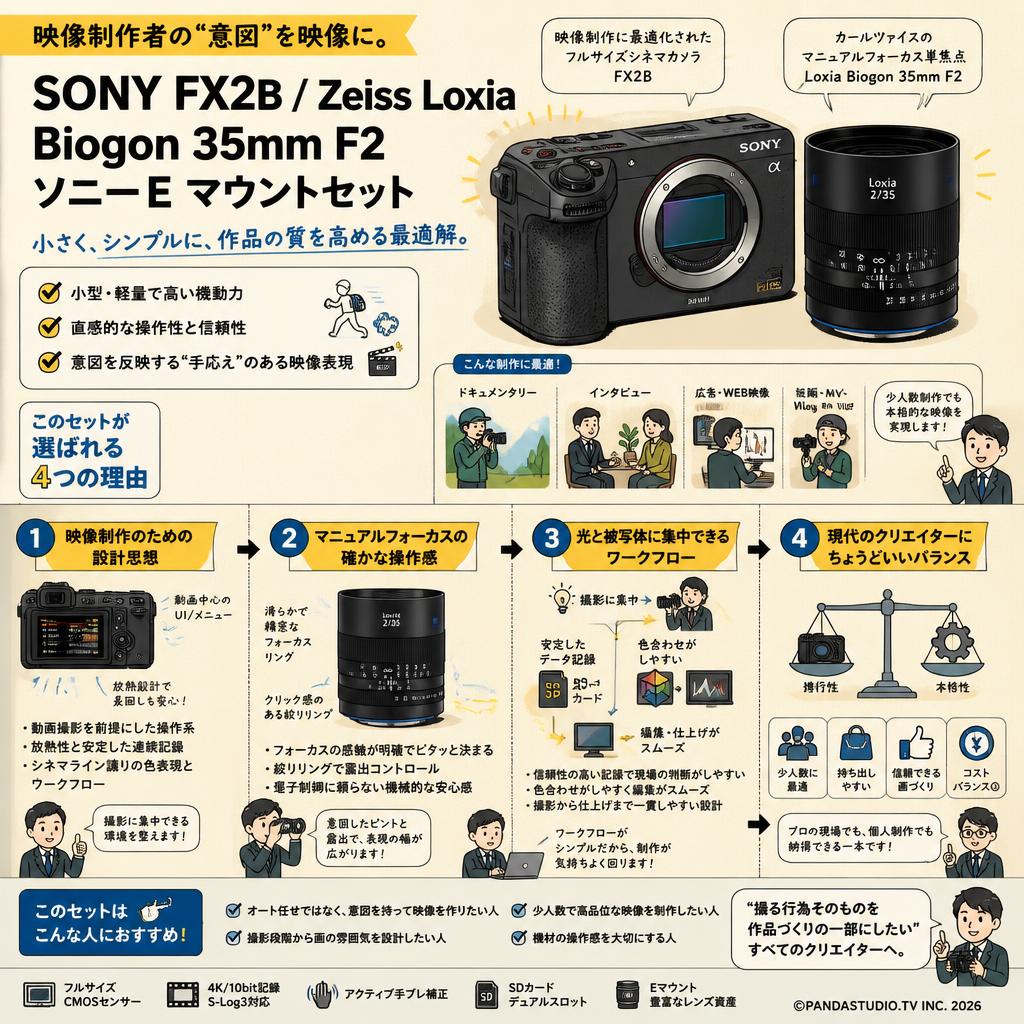 SONY FX2B / Zeiss Loxia Biogon 35mm F2 ソニーE マウントセット 概要