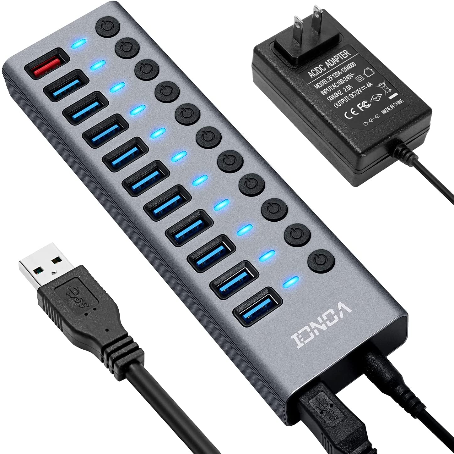 iDsonix USB 3.0 ハブ 4ポート 5V / 3A 電源USBハブ