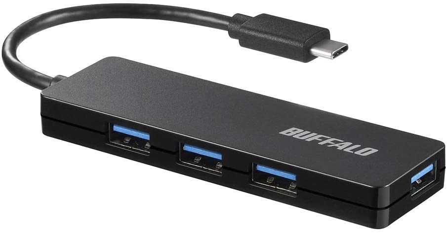 バッファロー USB ハブ USB3.2(Gen1) Type-C バスパワー 4ポート ブラック スリム設計 60cm 軽量 テレワーク 在宅