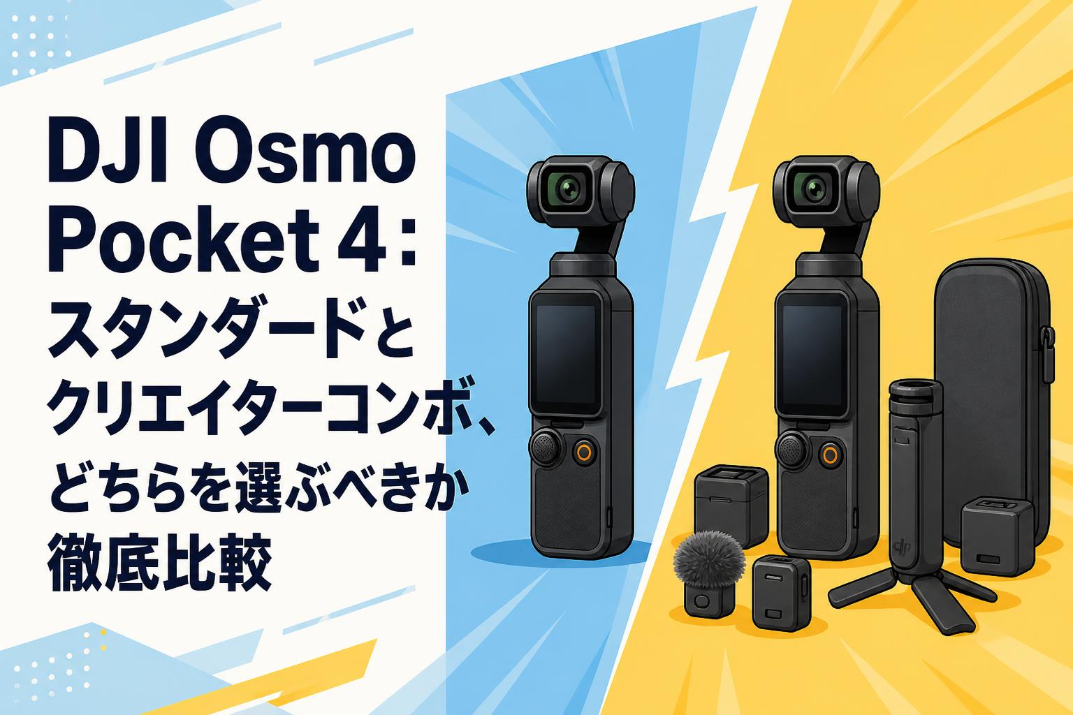 DJI Osmo Pocket 4：スタンダードとクリエイターコンボ、どちらを選ぶべきか徹底比較