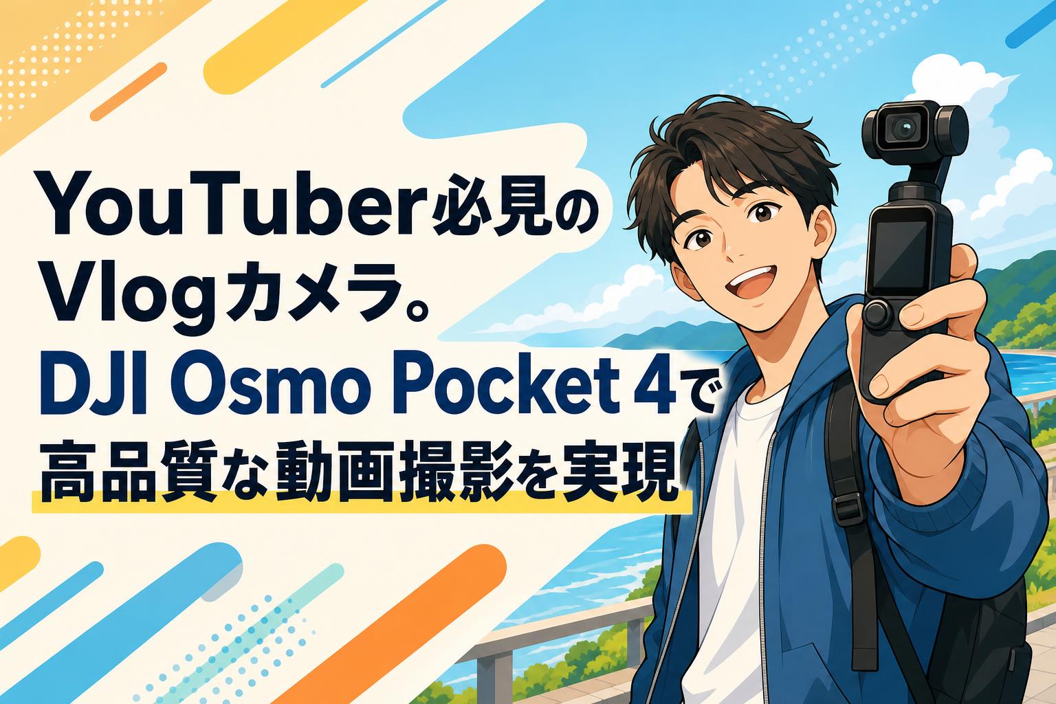 YouTuber必見のVlogカメラ。DJI Osmo Pocket 4で高品質な動画撮影を実現